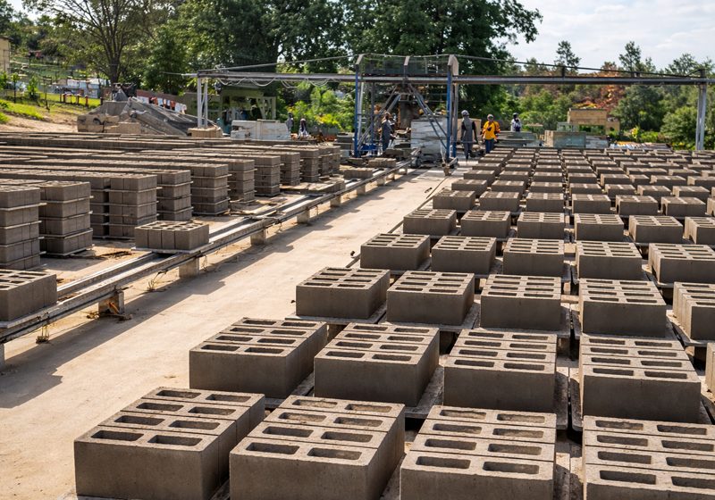 Bulk concrete block production yard, KZN Midlands manufacturer