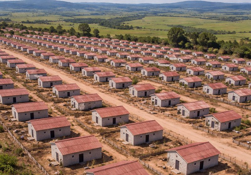 RDP low cost housing development in the KZN Midlands utilizing high-strength concrete blocks.